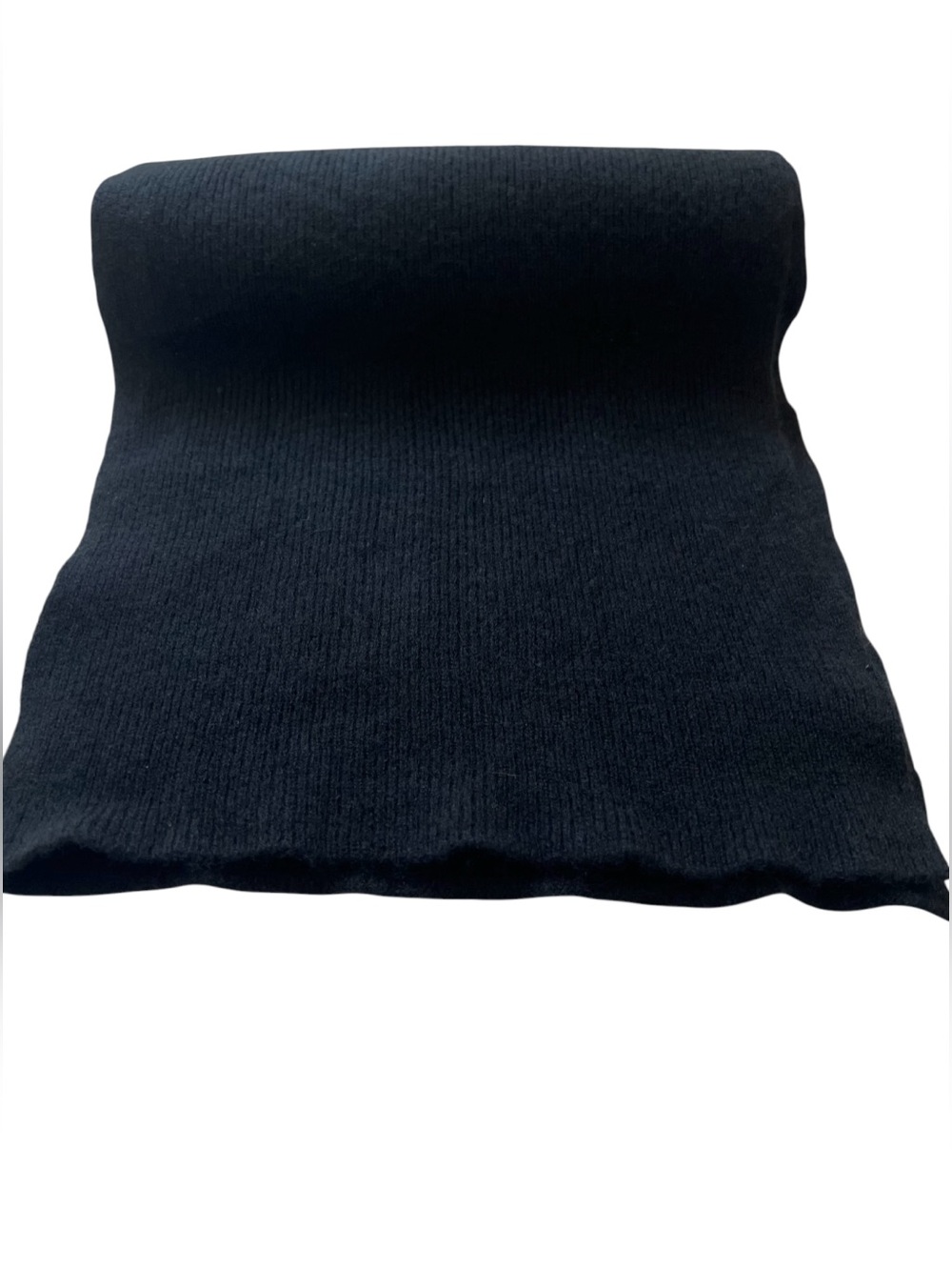 Quince 100% Mongolian Cashmere Long Micro Ribbed Scarf Black Minimalist Cozy - Picture 6 of 9